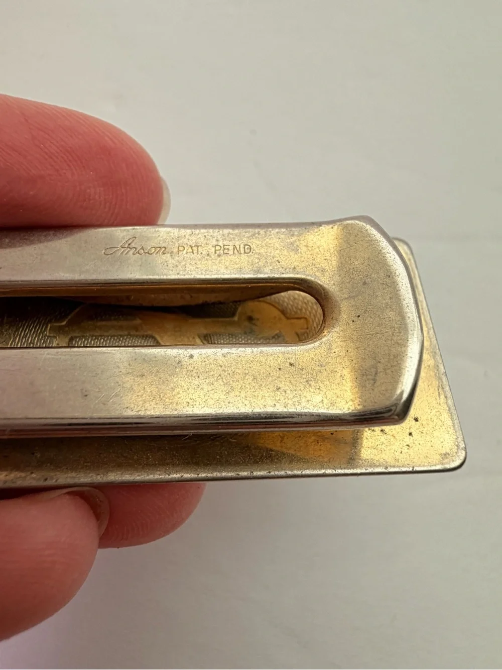 Vintage Gold Tone Money sign Motif money clip